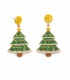 Oorbellen met kerstboom en parelrandjes in kleur