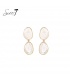 Oorbellen met beige cat eye steen en een goudkleurige rand