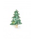 Broche kerstboom groen met heldere strass steentjes en parel