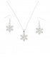 Halsketting zilverkleurig met bijpassende zilveren sneeuwvlok oorbellen