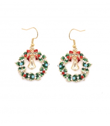 Kerstsieraden set, halsketting, oorbellen en een broche 