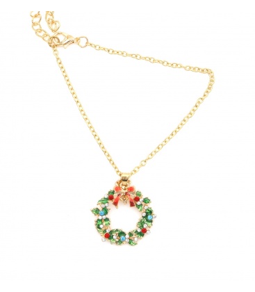 Kerstsieraden set, halsketting, oorbellen en een broche 