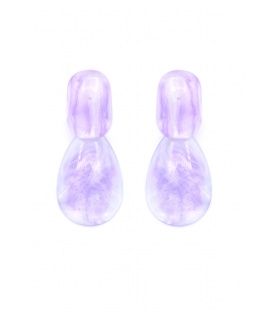 Oorclips in transparant paars met marmerlook