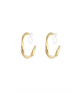 Oorclips goudkleurige gedraaide vorm en kunststof clipje