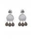 Trendy grijze oorbellen met subtiele druppel hanger