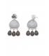 Trendy grijze oorbellen met subtiele druppel hanger