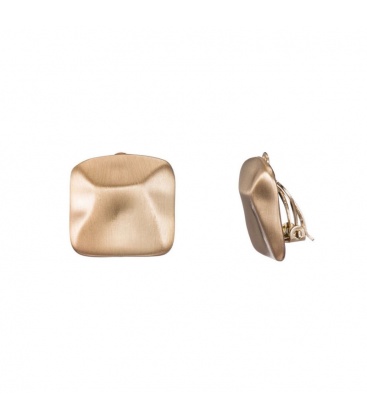 Goudkleurige vierkante gematteerde oorclips van Belle Miss