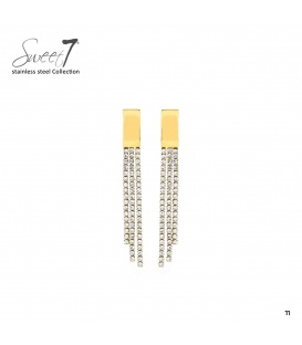 Oorbellen goudkleurige lange strass franjes