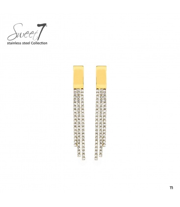 Oorbellen goudkleurige lange strass franjes