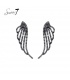 Oorbellen met zwarte vleugelvorm en strass steentjes