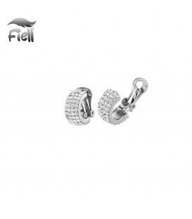Oorclips met strass steentjes en zilverkleurige afwerking