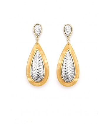 Oorbellen etnische stijl met zilverkleurig accent