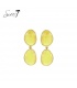 Oorbellen met dubbele gele ovale cat eye inleg