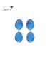 Oorbellen met dubbele blauwe cat eye steen 