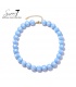 Halsketting kort met blauwe kralen en goudkleurige sluiting