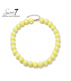 Halsketting geel met frisse kleur en modern design