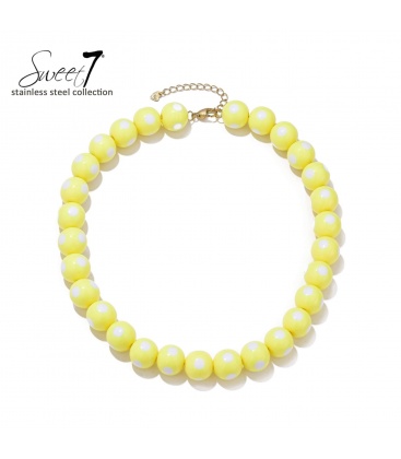 Halsketting geel met frisse kleur en modern design