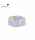 Armband met elastiek en zachte pastelblauwe inleg