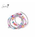 Gekleurde armband met glas kralen en zoetwater parels