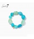 Armband met grote turquoise en groene kralen 