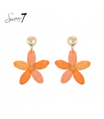 Sweet7 Perzik Bloem Oorbellen - Statement Look