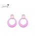 Oorbellen roze met een glas steentje als oor stukje