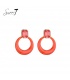 Oorbellen met rode hanger en goudkleurige rand