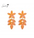 Oorbellen met oranje steentjes in de vorm van bloemblaadjes