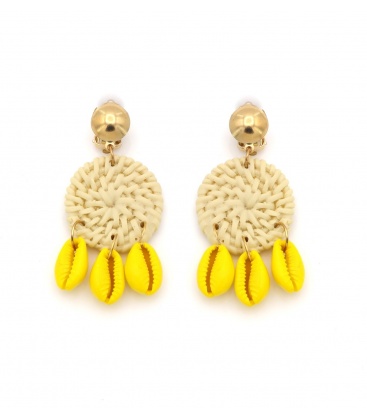 Oorclips met blauwe marmerlook.