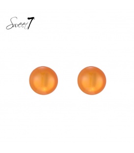 Oorbellen minimalistische ronde oranje bol 