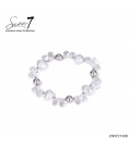 Armband zilverkleurig met glas kralen 