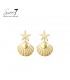 Oorbellen met zeester en schelp in goudkleurig design