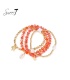 Armband set koraal rode glas kralen 