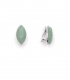 Oorclips met rode bloem en strass cirkel in goudkleurige zetting.