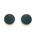Oorclips groen en goudkleurige rand
