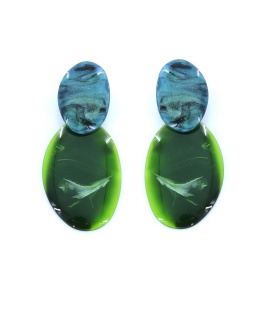 Oorclips bruin in warme aardetinten met natuurlook