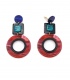 Bruine stevige oorclips met gekleurde hanger