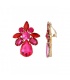 Oorclips met rode en roze kristallen 