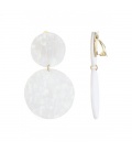 Oorclips wit elegante fashion stijl met gemarmerd motief
