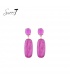 Oorbellen met roze steentje en langwerpige hanger