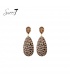 Oorbellen met bruine steen en stijlvolle dieren print hanger
