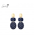 Oorbellen met polkadot hanger en goudkleurig oorstukje