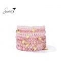 Armband stijlvolle kralenmix in roze tinten