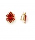 Oorclips met groene druppelsteen en strass steentjes rondom