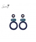 Oorbellen met blauwe hanger met een licht blauwe detail