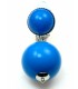 Oorclips met blauwe bolvormige hanger