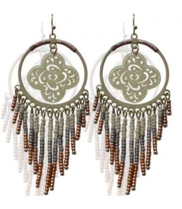 Paarse kralen dromenvanger oorbellen