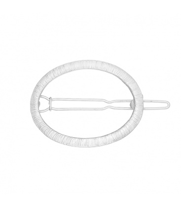 Zilverkleurige ovale metalen haarclip