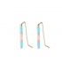 Blauwe trendy gold plated earlines met kraaltjes