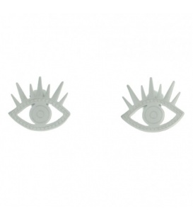 Zilverkleurige oorbellen in de vorm van ogen
